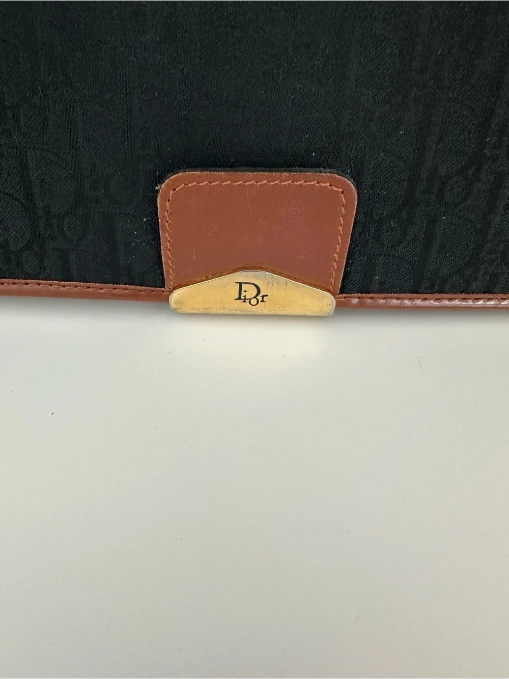Vintage Dior Black Monogram Chain  Handbag